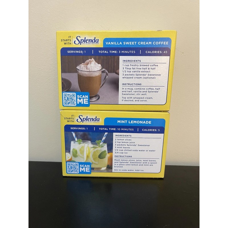 SPLENDA 2 Pack Splenda Zero Calorie Sweetener Packets, 100-count Packages
