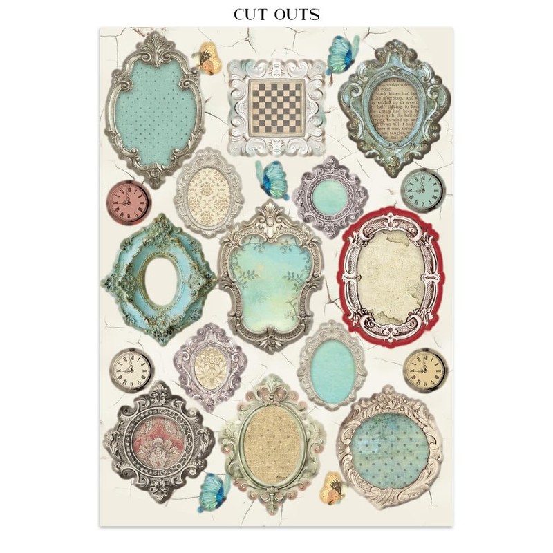 Stamperia - Junk Journal Stickers, Cut-Outs, and Backgrounds for Scrapbooks,
