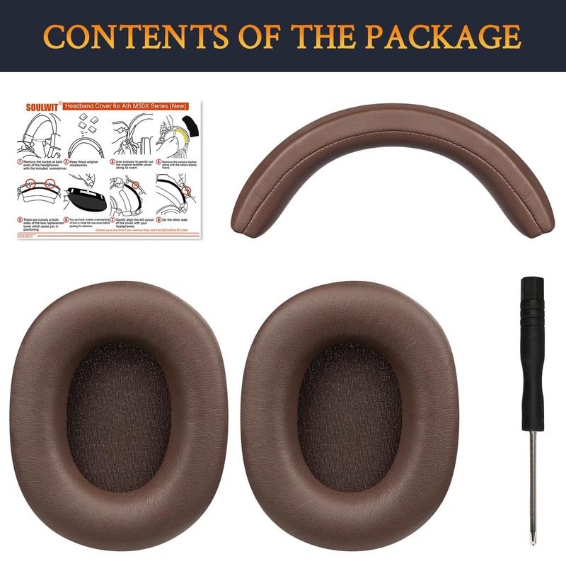 SOULWIT Ear Pads Cushions + Headband Cover, Replacement Kit for