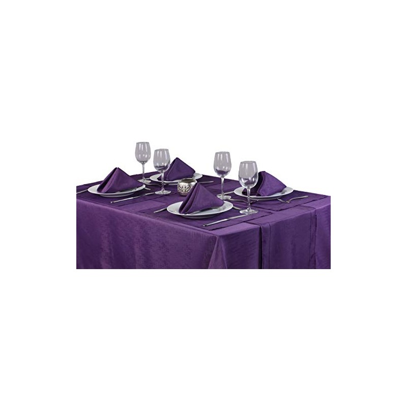 Linen Look Soft Feel Easycare Slubbed Purple 70in x 108in