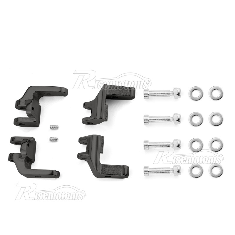 RI Black Driver Floor Board Relocation Brackets For Harley Road