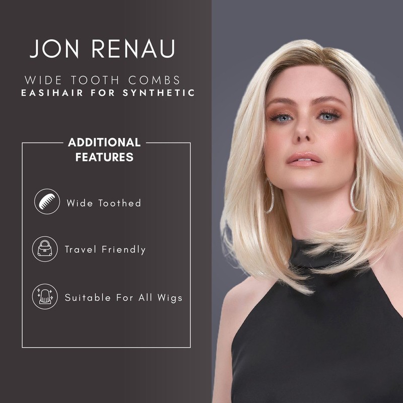 Jon Renau Wide Tooth Comb - Detangling Comb For Synthetic,