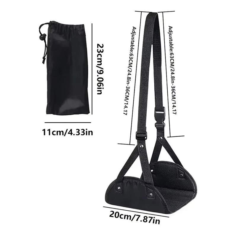 Travel Foot Hammock for Seated Foot Support – Adjustable Hanging