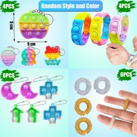 120 Pcs Fidget Toys Party Favors for Kids, Stress Relief Sensory Toys for Anxiety Autism ADHD, Treasure Box Toys for Classroom Prizes, Goodie Bag Stuffers Pinata Fillers