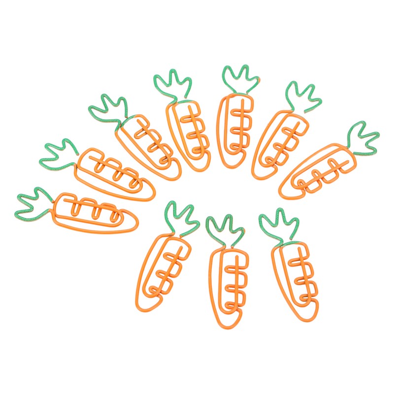 100Pcs Carrot Paper Clips Carrot Style Electroplated Metal Nonslip Rustproof