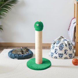 Fansafurn Cat Scratching Post, 22-Inch Tall Sisal Scratcher, Heavy-Duty Cat Climbing Stand for Indoor, Kittens & Large Cats, Green