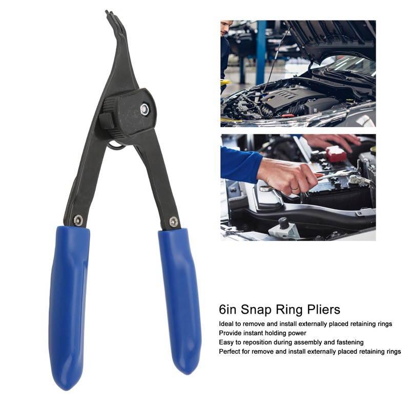 Snap Ring Pliers Adjustable 6in Metal Internal External Universal Auto