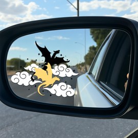 Set 2Pcs ACOTAR Dragons Rearview Mirror Sticker Bookish, Fantasy, Fourth Wing Window Car Decals, Water Bottle Kindle Laptop Sticker, Vinyl Waterproof 2,5x2 inch Car Accessories Dragon Decor