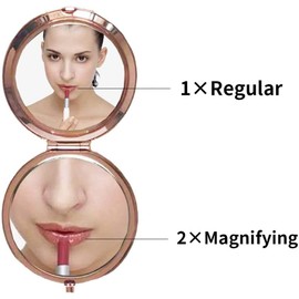 Fnbgl Espejo de maquillaje de bolsillo, regalos para mamá, de hija, mamá, ideas de regalo de cumpleaños para ella, madre, hija, regalo para madre e hija, regalo nunca verdaderamente separado, oro rosa