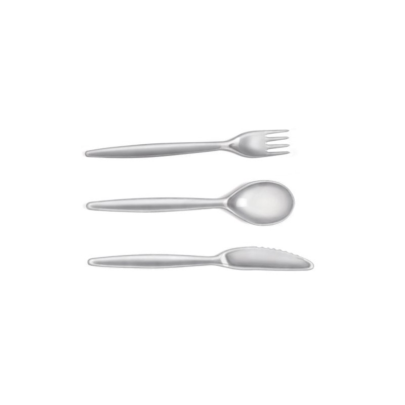 Harfield Copolyester Silver Cutlery Set 20cm (x4 Sets) Reusable Virtually