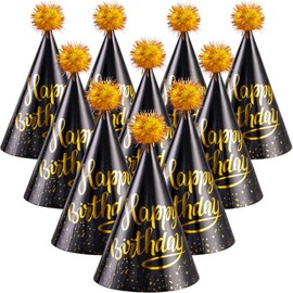 PixiPy Birthday Party Hats, 10 Colorful Cone-Shaped Celebration Headwear for Memorable Parties, Fun Birthday Party Supplies & Decorations