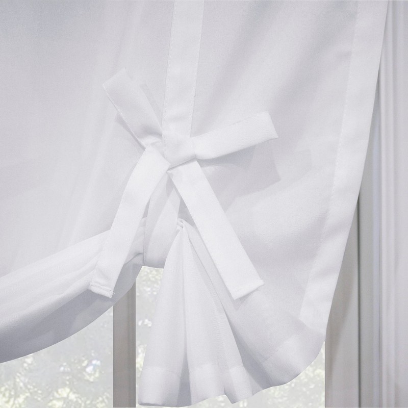 No. 918 Noah Heathered Texture Rod Pocket Window Tie-up Shade,