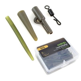 Carp Fishing Clamps Set in Box with Quick Change Swivels Anti Tangle Sleeves M6