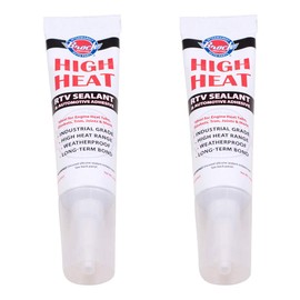 Brock High Heat RTV Sealant & Automotive Adhesive – Industrial Grade Silicone for Heat Tabs, Gaskets, and More – 2.8 oz Tube - 2 Pack