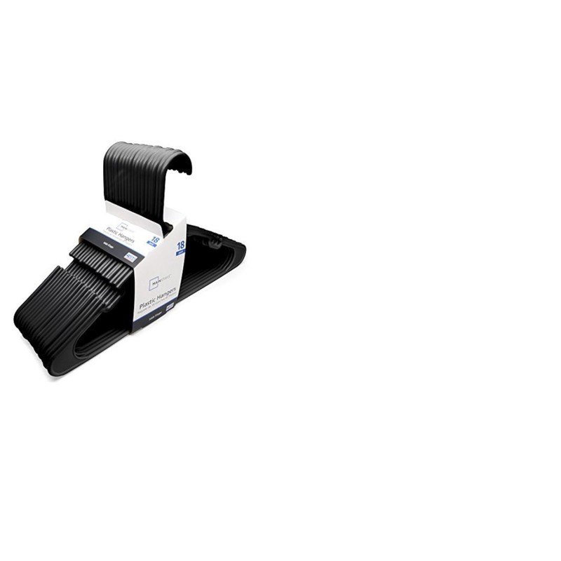 Mainstay 18-Pack Standard Plastic Hangers (Black, 1 Pack)