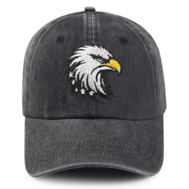 Eagle Embroidered Hat for Men Women Dad Hat Baseball Cap Adjustable Unisex Black