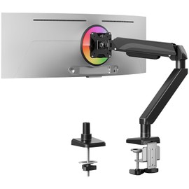 MOUNTUP Heavy Duty Single Monitor Arm for 42 40 39 34 32 27Inch Screens, Monitor Stand for Desk Supports 4.4-33 lbs, Height Adjustable Ultrawide Monitors Mount with C-Clamp & Grommet Base