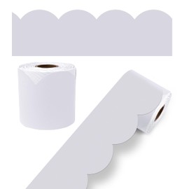 Carson Dellosa 65 Feet of Whisper Gray Bulletin Board Border, Modern Scalloped Border Trim, Gray Rolled Classroom Border for Bulletin Board, White Board, and Classroom Décor