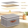 YheenLf Fabric Storage Bins with Lids, Linen Foldable Clothes Boxes,