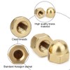 Pack of 10 M8 Hex Cap Nuts, Brass, Brass Cap