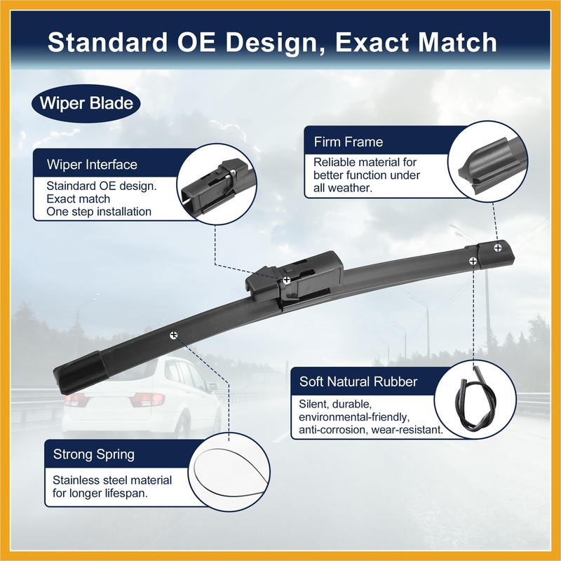 Partuto Rear Windshield Wiper Blade Arm Set for Ford Ecosport