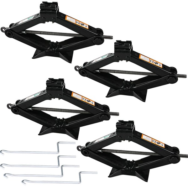 4Pcs Scissor Jack RV Camper Trailer Leveling and Stabilizer, Car