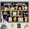 Mooliwe 57 Pcs Sunflower Bulletin Board Set Inspirational Flower Bulletin