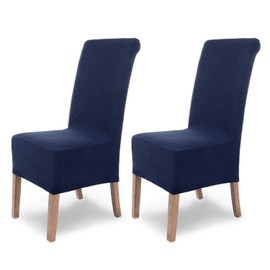 SCHEFFLER-Home Chair Covers Stretch Sofia / Stretch Chair Covers Blue Set of 2 / Elastic Chair Covers Swing Chairs / Flannel Stretch Chair Covers High-Back Chair with Elastic Band