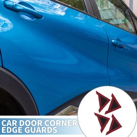 A ABSOPRO Car Door Corner Edge Guards Set Anti-Scratch Bling Door Edge Door Corner Bumper Protector Sticker Flannel Bling Rhinestone Black Red