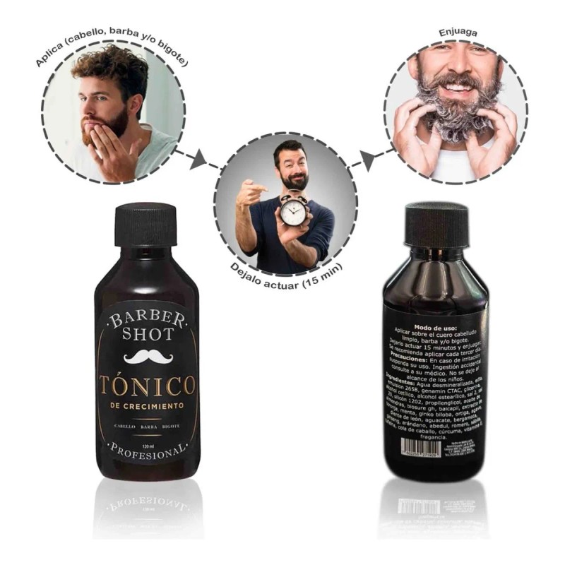 Tratamiento Bergamota Crecimiento Barba Cabello Barber Shot