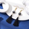 Hemasa Black Colour Evil Eye Lampwork & Tassel Earrings earrings