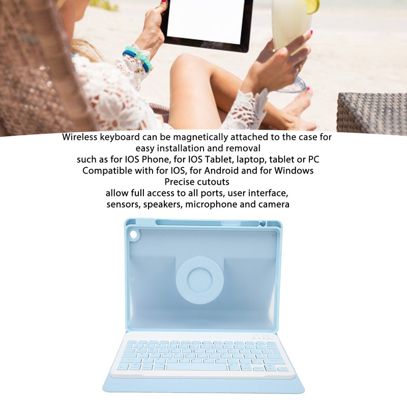 Keyboard Case with Pencil Holder for IOS Tablet 10.2in 2019