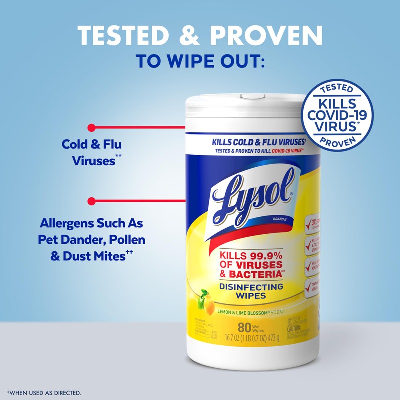 Lysol Disinfectant Wipes Multi-Surface Antibacterial Cleaning Wipes, Dorm Room Essentials