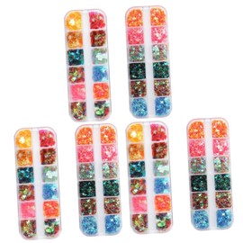 LALAFINA Nail Art Sequins Maple Leaf Four-pointed Star Glitter Flakes for Crafts Manicure Decoration Fall-themed Nail Design for Girlfriends Friends