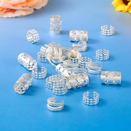 100 Pcs Dreadlocks Beads - Hair Braid Rings Metal Cuffs, Aluminum Dread Lock Accessories for Women Hair Clips and Decorative Elements