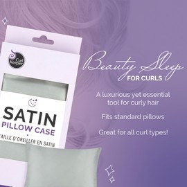 Curl Keeper Satin Pillowcase for Hair & Skin - Super Soft Silky Satin Pillow Case with Anti-Breakage Design Helps Protect Curly Hair from Damage & Frizz - 20' x 26" - Machine Wash