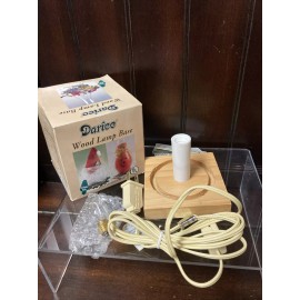 Darice VTG Darice Wood Lamp 3” Base For Floral Crafting Accent Holly Hurricane Shade