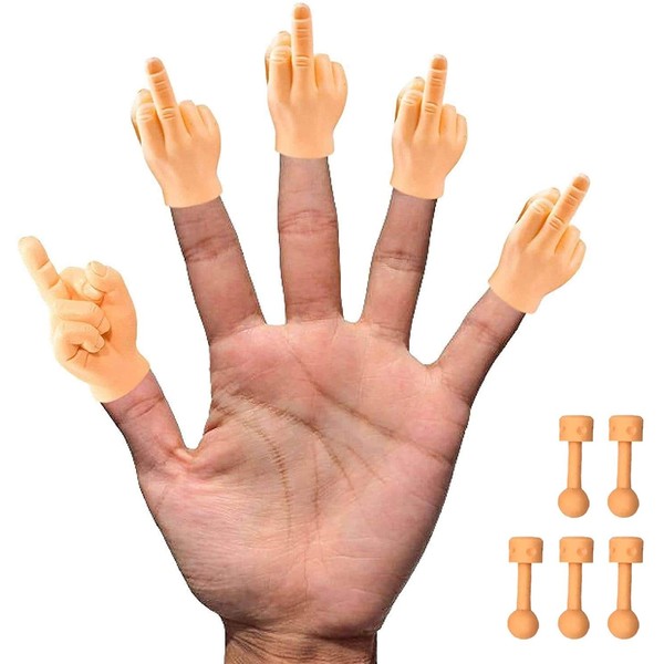 Daily Portable Middle Finger Hands (5 Pack) – The Original Premium Rubber Little Tiny Finger Hands – Fun and Realistic Design - Hilarious Prank Tiktok