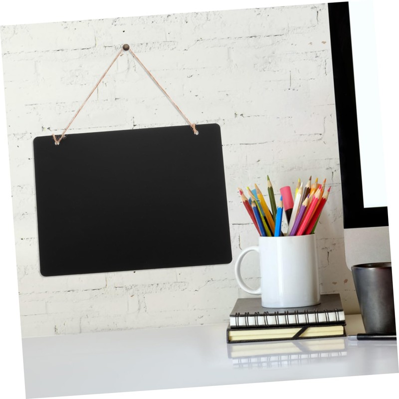 ROSENICE Black Board Hanging Wood Chalkboard for Both Sides