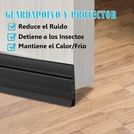 Best Daily - Guardapolvo y Protector para Puerta de 3 Capas [2 Pzas] - Burlete Cubrepolvo para Puertas - Under Door Draft Stopper - Polveras de Silicon - Tira de Sellado - Cinta Guarda Polvo