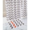 iDesign Chevron Microfiber Polyester Bath Mat, Non-Slip Shower Accent Rug