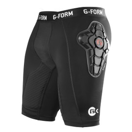 G-Form Goalkeeper Impact Shorts - Padded Shorts with Compression Base Layer - Protective Gear for Football and High Impact Sports - Breathable and Machine Washable - Large Black