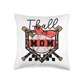 Tball Mom - Baseball Essentials Mama Game Day T-Ball Apparel Throw Pillow