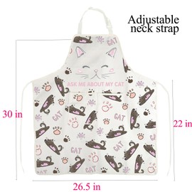 Cat Aprons With Pockets Cat Lover Gifts for Cat Owner Cat Mom Gifts Ask Me About My Cat Kitchen Cute Cat Apron Gardening BBQ