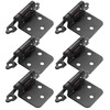 Matte Black 1/2" Overlay Cabinet Hinges, 6 Pack (3 Pairs)
