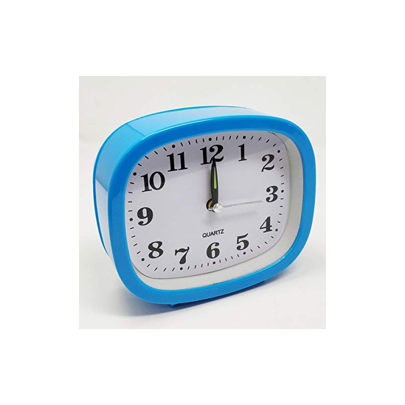 JRose Collections Alarm Travel Clock, Analog Quartz, Big Numbers for