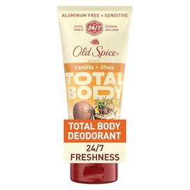 Old Spice- Desodorante corporal completo para hombres, desodorante corporal total, vainilla  karit, crema desodorante sin aluminio para hombres       