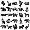 50 Pcs The Skeleton Vinyl Stickers,Black and White Graffiti Stickers,Vinyl
