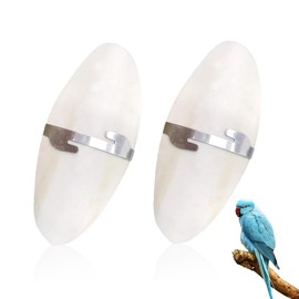 QEDBOJE Pack of 2 Parrots Chew Toy Birds Chew Toy with 2 Pieces Metal Holder Octopus Sepia Bones for Parrots Birds Reptiles Turtles Snails (approx. 11 cm)