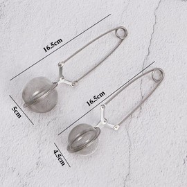 1Pc Silver Snap Ball Tea Strainer with Handle,Tea Strainer Ball Stainless Steel Tea Infuser Filter for Loose Leaf Tea Spices Seasonings,Easy to Clean,Tea Filters,Home and Kitchen,Tea Strainers